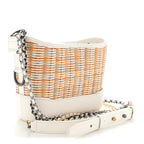 Rattan Calfskin Small Gabrielle Hobo Beige Ivory