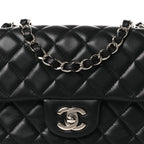 Lambskin Quilted Mini Rectangular Flap Black
