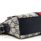 GG Supreme Monogram Textured Dollar Calfskin Web Small Ophidia Dome Shoulder Bag Beige Blue