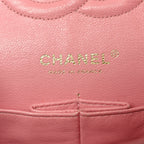 Caviar Quilted Medium Double Flap Pink