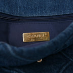 Denim Quilted Large Chanel 19 Flap Blue