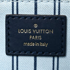 Raffia Calfskin Monogram Giant Onthego MM Blue