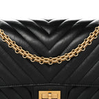 Aged Calfskin Chevron Quilted 2.55 Reissue 225 Flap Black