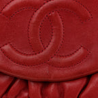 Lambskin Half Moon Wallet On Chain WOC Red
