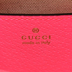GG Supreme Monogram Textured Dollar Calfskin Web Ophidia Small Crossbody Bag Beige Ebony Fuchsia
