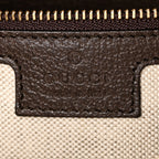 GG Supreme Monogram Textured Calfskin Web Super Mini Ophidia Shoulder Bag Beige Ebony New Acero