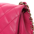 Lambskin Quilted Mini Square Flap Pink