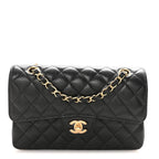 Caviar Quilted Small Double Flap Black