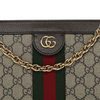 GG Supreme Monogram Web Small Ophidia Chain Shoulder Bag Brown