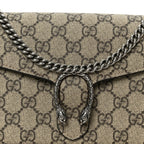 GG Supreme Monogram Mini Dionysus Chain Wallet Beige Taupe