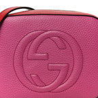 Dollar Calfskin Bi-Color Small Soho Disco Bag New Rosette Hibiscus Red