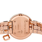 18K Rose Gold Diamond Bezel 32mm Charms Quartz Watch Black