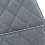 Canvas Quilted Medium Chanel 25 Handbag Dark Blue