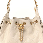 Caviar Quilted Mini Chanel 25 Handbag White