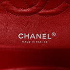 Lambskin Quilted Medium Double Flap Red