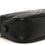 Calfskin Matelasse Monochrome Small GG Marmont Chain Shoulder Bag Black