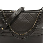 Aged Calfskin Quilted Medium Gabrielle Hobo Grey