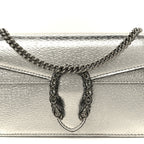 Metallic Calfskin Super Mini Dionysus Shoulder Bag Silver