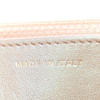 Iridescent Caviar Quilted Wallet on Chain WOC Beige