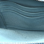 Metallic Caviar Quilted Small Boy Clutch With Chain Turquoise
