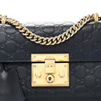 Guccissima Small Padlock Shoulder Bag Blue Agata