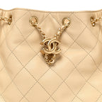Caviar Quilted Small Chanel 25 Handbag Light Beige