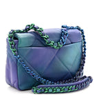 Tie Dye Calfskin Quilted Medium Chanel 19 Flap Blue Purple