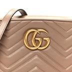 Calfskin Matelasse Small GG Marmont Chain Shoulder Bag Porcelain Rose
