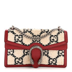Tweed GG Monogram Small Dionysus Shoulder Bag White Black Romantic Cherry