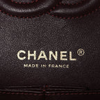 Lambskin Quilted Medium Double Flap Black