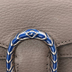 Dollar Calfskin Enamel Small Dionysus Shoulder Bag Dusty Grey Electric Blue