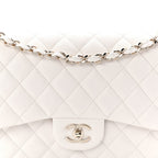 Caviar Quilted Jumbo Double Flap White