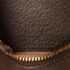GG Supreme Monogram Textured Calfskin Web Mini Ophidia Half Moon Hobo Beige Ebony New Acero