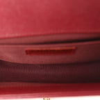 Caviar Chevron Quilted Medium Boy Flap Dark Red