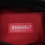 Aged Calfskin Chevron Quilted Medium Gabrielle Hobo Black