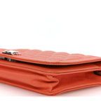 Caviar Quilted Boy Wallet On Chain WOC Orange