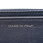 Lambskin Quilted Wallet On Chain WOC Navy