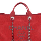 Lurex Boucle Medium Deauville Tote Red