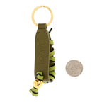 Calfskin Braided Bag Charm Olive Dark Khaki