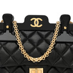 Aged Calfskin Quilted 2.55 Reissue Mini Hanger Flap Black