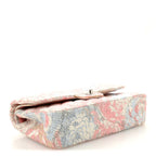 Tweed Quilted Camellia Medium Double Flap Ivory Multicolor