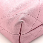 Metallic Lambskin Lacquered Monochrome Quilted Mini Chanel 22 Pink