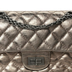 Aged Calfskin Quilted 2.55 Reissue Mini Flap Dark Silver