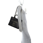 Caviar Small Studded Deauville Tote Black