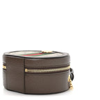 GG Supreme Monogram Top Handle Web Mini Ophidia Round Shoulder Bag Brown