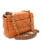 Lambskin Quilted Medium Chanel 19 Flap Light Brown