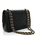 Caviar Quilted Jumbo Double Flap Black
