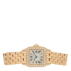 18K Pink Gold Diamond Bezel 20mm Santos Demoiselle Quartz Watch