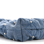 Washed Denim Quilted Studded Mini Chanel 22 Blue