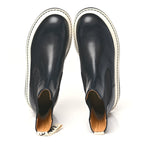 Calfskin Logo Chelsea Mens Boots 38 Black
